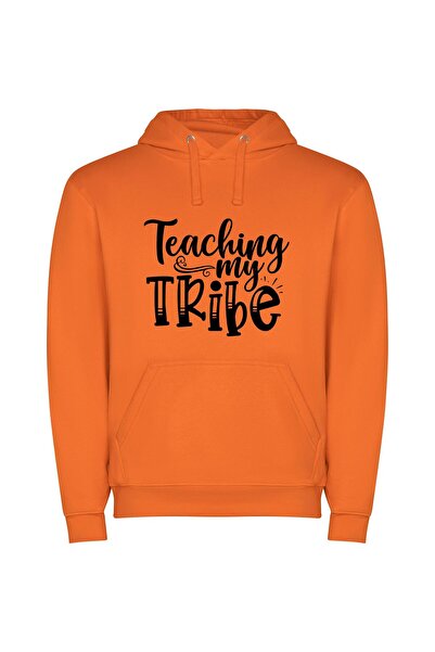 iLovePrints Tribe's Witty Teaching Style Φούτερ με κουκούλα σε χρώμα Πορτοκαλί