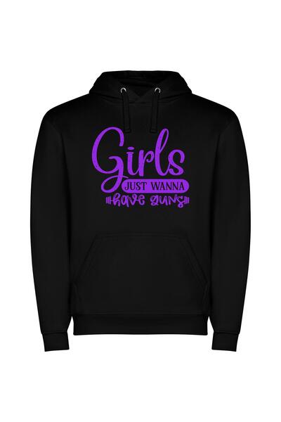 iLovePrints Charming Firearms Collection Φούτερ με κουκούλα σε χρώμα Μαύρο