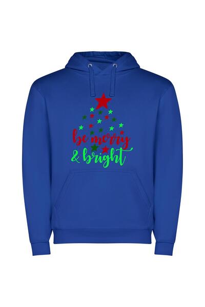 iLovePrints Bright Holiday Atmosphere Φούτερ με κουκούλα σε χρώμα Μπλε