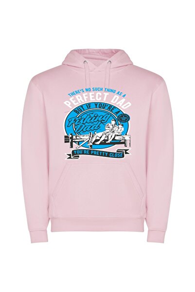 iLovePrints Elegant Angler's Artwork Φούτερ με κουκούλα σε χρώμα Ροζ