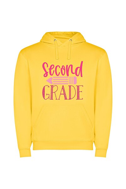 iLovePrints Grade-A Pink Signage Φούτερ με κουκούλα σε χρώμα Κίτρινο