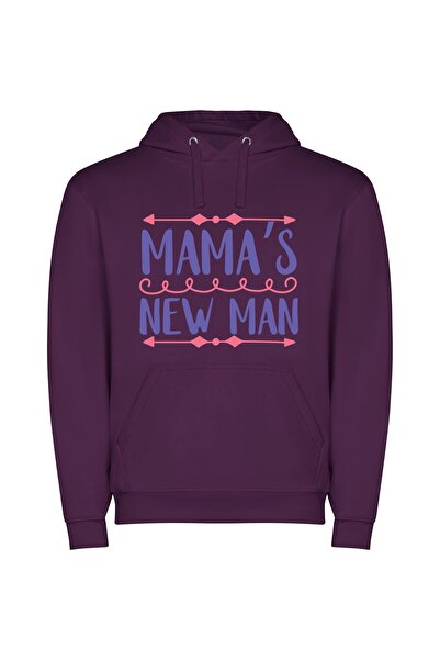 iLovePrints Grandma's Inspired Maternal Man Φούτερ με κουκούλα σε χρώμα Μωβ