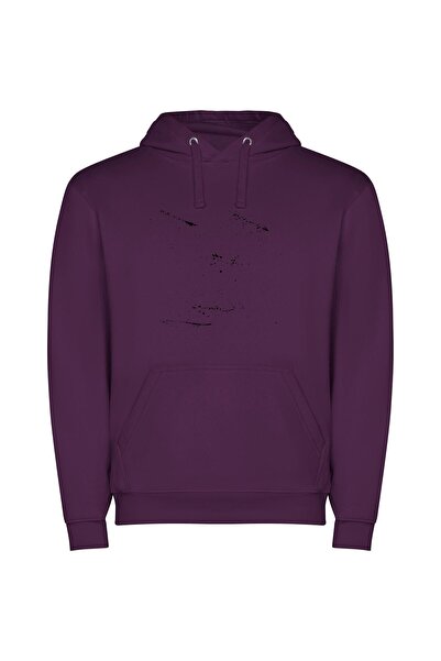 iLovePrints Dark Elegance or Obsidian Chic Φούτερ με κουκούλα σε χρώμα Μωβ