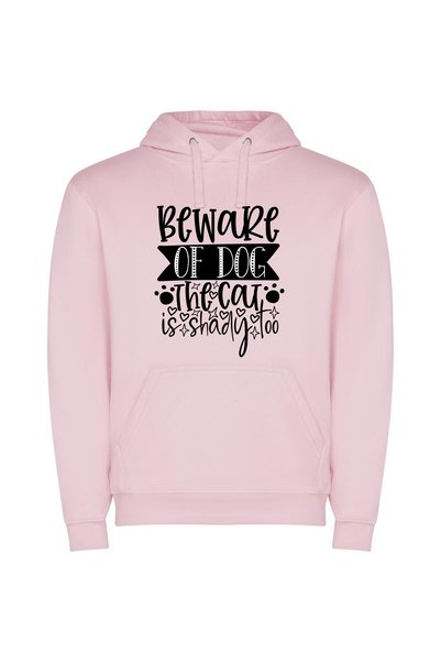iLovePrints Feline Charades: Beware and Bewilder Φούτερ με κουκούλα σε χρώμα Ροζ