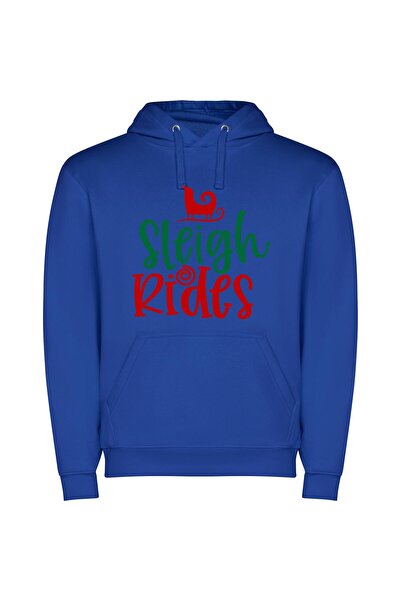 iLovePrints Merry Sleigh inspired elegance Φούτερ με κουκούλα σε χρώμα Μπλε