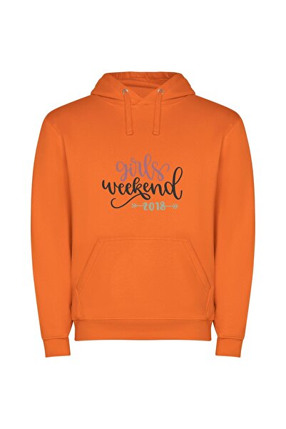 iLovePrints Chic Girls Retreat Φούτερ με κουκούλα σε χρώμα Πορτοκαλί