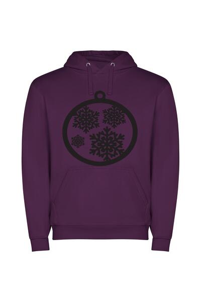 iLovePrints Hyper Detailed Snowflake Ornament Φούτερ με κουκούλα σε χρώμα Μωβ