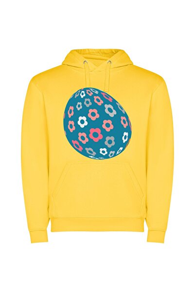 iLovePrints Floral Easter Delight Φούτερ με κουκούλα σε χρώμα Κίτρινο