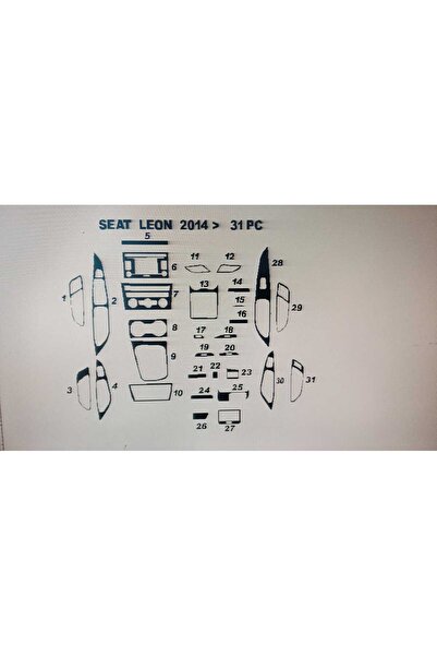 Demircioğlu Oto Aksesuar Marketi Seat Leon 2013> 27 Piece Dashboard Trim (Col...