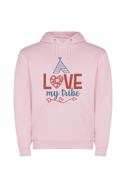 iLovePrints Heartfelt Teepee Love Φούτερ με κουκούλα σε χρώμα Ροζ