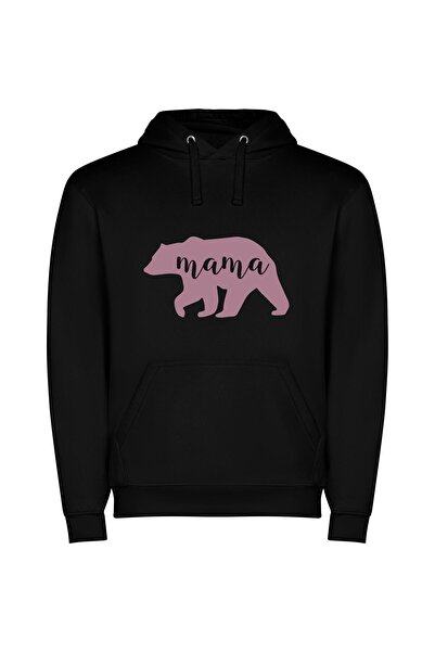 iLovePrints Pink Mama Bear's Legacy Φούτερ με κουκούλα σε χρώμα Μαύρο