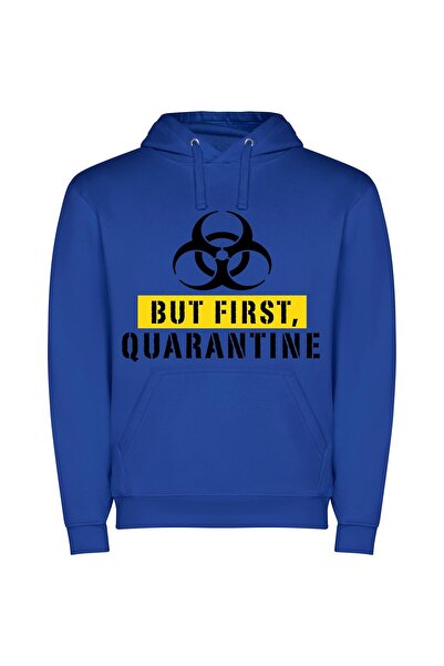 iLovePrints Biohazard Portrait Perplexes Φούτερ με κουκούλα σε χρώμα Μπλε
