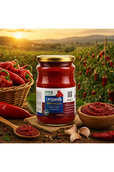 Ekoloji Market Organik Glutensiz Biber Salçası Tuzsuz 610 Gr.