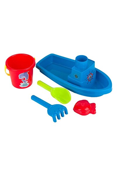 Zâna Casei Set de plajă Barcă Albastră și 4 Accesorii