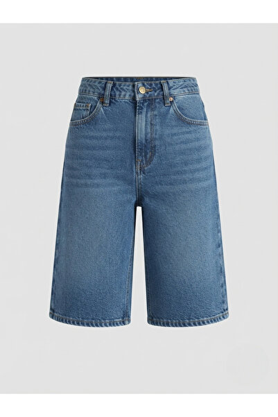 BALİNA Bol Kesim Rahat Baggy Jean Jean Salaş Kadın Bermuda Diz Altı Denim Şort