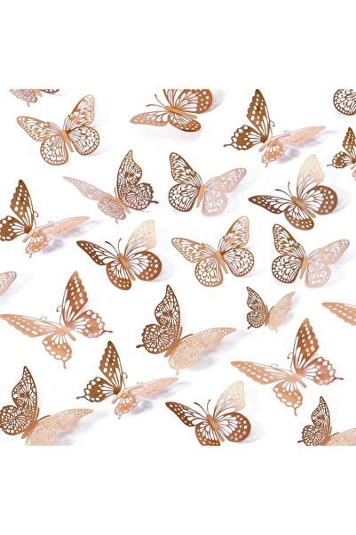 SAOROPEB 3D Butterfly Wall Decor, 48 Pcs 4 Styles 3 Sizes, Removable Metallic...