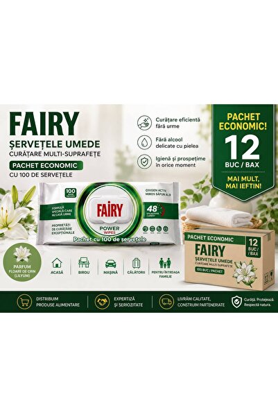 Fairy ECONOMY PACK POWER WET WIPES 100PCS X 12 PACK