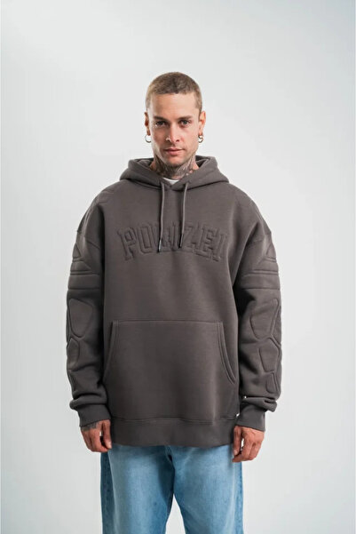 UFC 1985 TOP BRAND Men's Embroidered Hooded Anthracite Sweatshirt Three Threa...