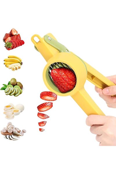 Yelajoy Multifunctional Fruit Slicer, Stainless Steel Vegetable Cutter, Straw...