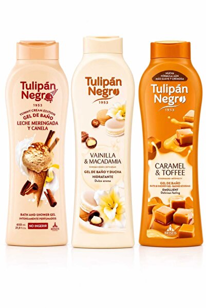 Tulipan Negro Pachet 3 x Gel de Duș Leche Merengada & Canela + Vainilla & Mac...