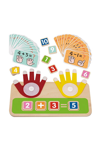 Tooky Toy Jucărie educativă din lemn pentru învățarea numărării cu degetele, ...