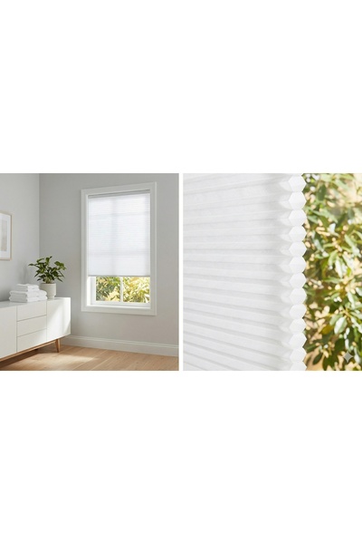 HONEYCOMP VR 02 Krem Vidalı Plise Perde Cam Balkon Pencere