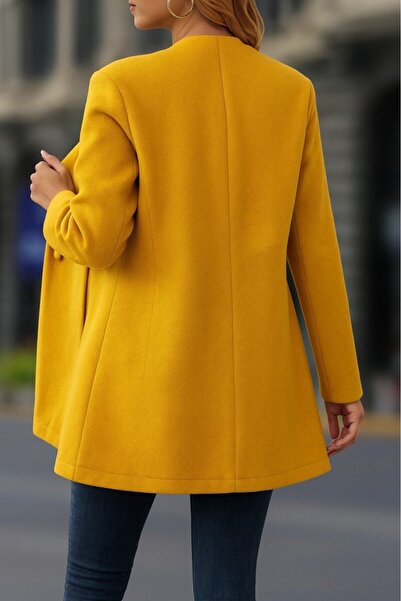 pazarella Women's Long Sleeve Mandarin Collar Button-Front Pocket Detail Shor...