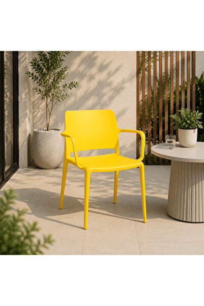 N.zone Modern Plastic Chair with Integrated Armrests, Practical and Lightweig...