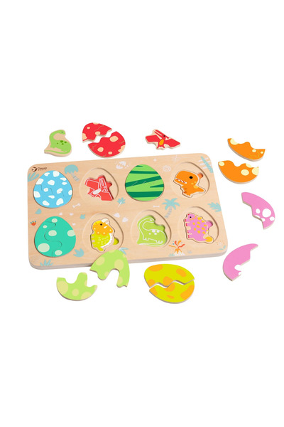 Classic World Puzzle din lemn cu ou de dinozaur