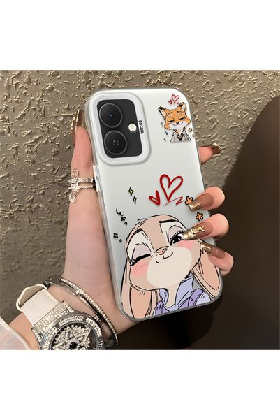 CHICASELUX حافظة مطبوعة على شكل أرنب ثعلب بتصميم على شكل قلب متوافقة مع Tecno...