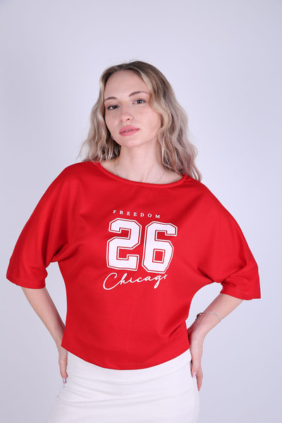 Veni Life Mns-26 fre printed batwing blouse - 1713