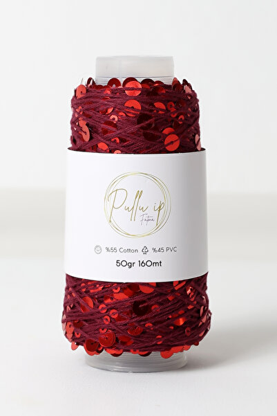 FATMA PULLU İP Sequin Yarn 160 Meters in 50 Gram Skeins Sequin Size: 3Mm+6Mm
