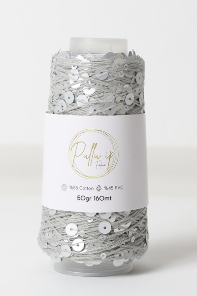 FATMA PULLU İP Sequin Yarn 160 Meters in 50 Gram Skeins Sequin Size: 3Mm+6Mm