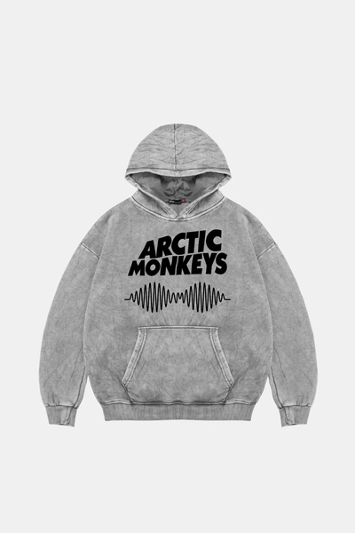 Sekizbiraltı Arctic Monkeys Printed Oversize Unisex Washable White Hoodie