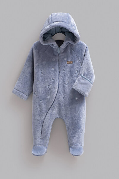 Caramell 100% Cotton Baby Boy Romper with Hood, Plush Baby Romper with Gloves...