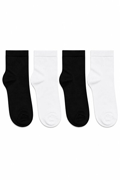 Etki Women's Mid-Tube Socks 4-Piece Cotton Bamboo Socks Anti-Sweat Flexible D...