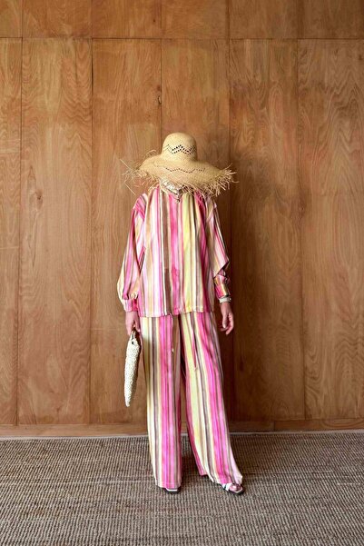 Melike Tatar Striped Zipper Suit 32-2935-1