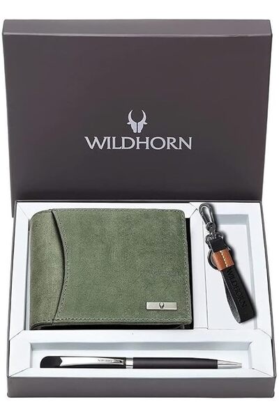 Wildhorn mens Leather Wallet Belt Combo Men's Wallet