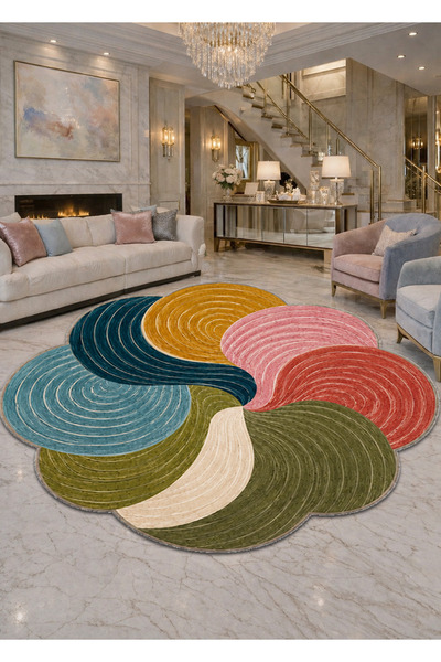 Rugs Modern Halı SDT Balık Tema Desenli Modern Dokuma Taban Dekoratif Halı sd...