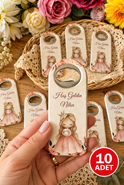 Kreadecor Kişiye Özel Prenses Temalı Açacak Magnet, Doğum Günü, 1 Yaş, Baby S...