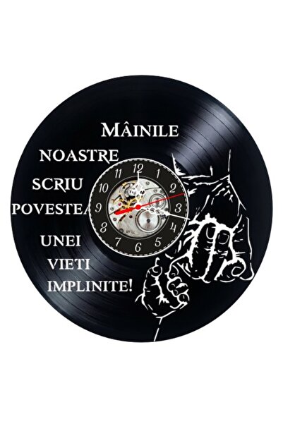 OEM Ceas de perete decorativ din disc de vinil, Model Mâinile noastre scriu p...
