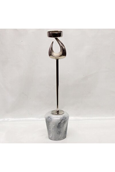 Generic New In Nourhan T-Light Holder Big White Silver 8X8X38 Cm