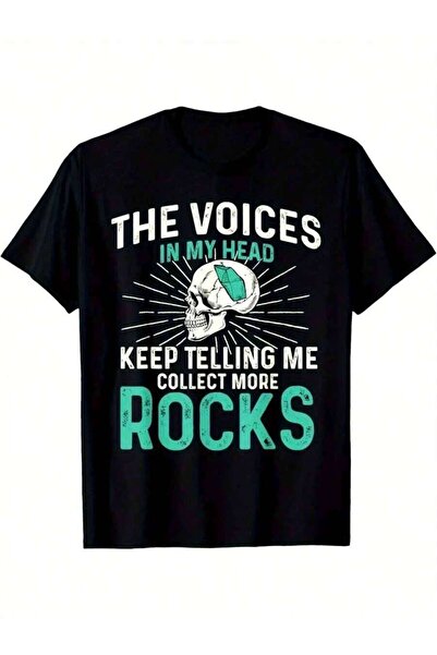 21JNRY Men'S Graphic T-Shirt - "The Voices In My Head" Rock Collector Design ...