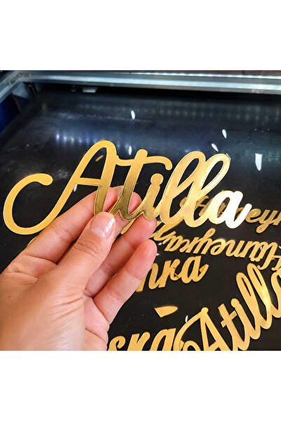 AYLAZERKESİM HEDİYELİK EŞYA 12 CM PLEKSİ YAZI GOLD GÜMÜŞ