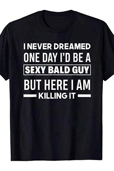 799 تي شيرت مطبوع عليه رسومات رأس أصلع مضحك، 100% قطن، بأكمام قصيرة وياقة دائ...