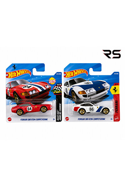 HOT WHEELS Ferrari 365 Competizione 2 Lİ SET ( BEYAZ - KIRMIZI )