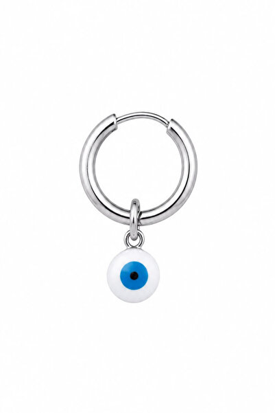 Blisse Piercing Unisex Silver Color Surgical Steel Dangle Evil Eye Bead Figur...