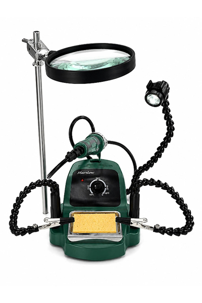 Marxlow ZD-8988E-C 48W 360° Dönebilen Timsah Klipsli, Büyüteçli ve Fenerli Le...