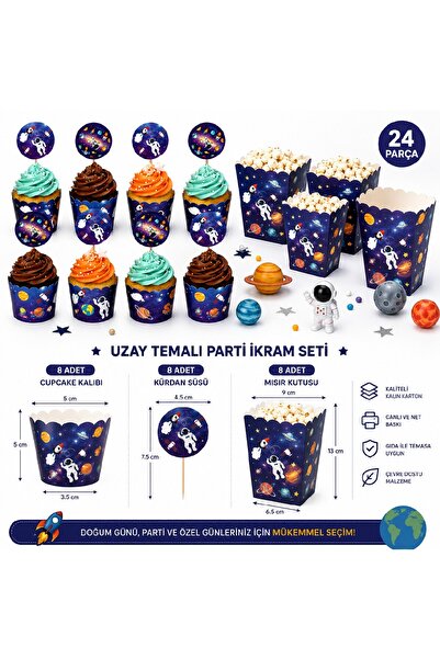 BKMC PARTY Galaxy Space Premium Party Treat Set |   Space-Themed Cupcake Mold...