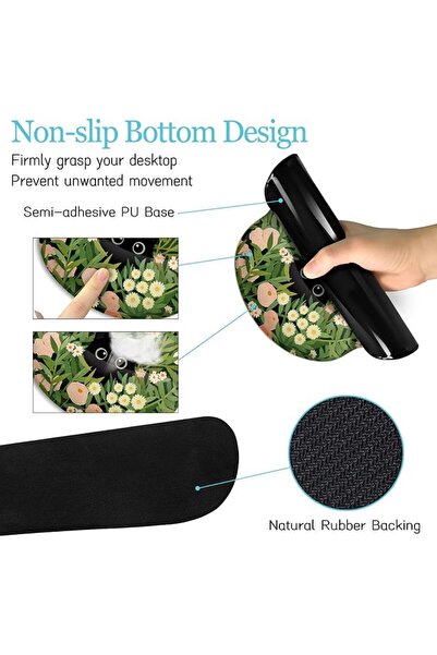 GENERAL LIMKRIAN Ergonomic Mouse Pad with Wrist Rest, Succulents Office Suppl...